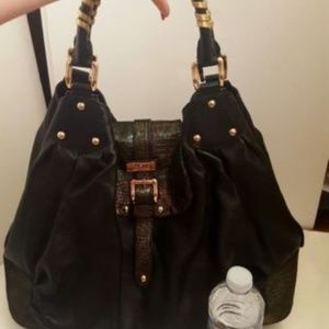 Halston Large Leather Satchel